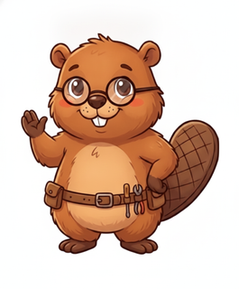 Bina, the beaver who appears on the cards